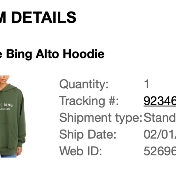 Anine Bing Alto Hoodie – Dark Olive -  Size Small - Picture 4 of 7